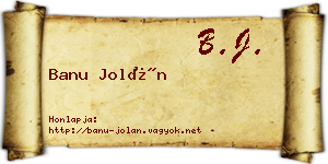 Banu Jolán névjegykártya